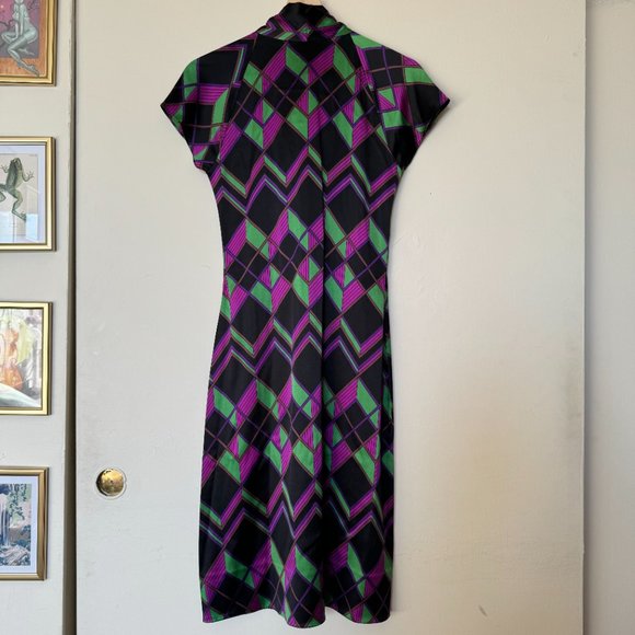 Colorful Abstract Silk Dress ASO Lorelai Gilmore - Picture 4 of 5
